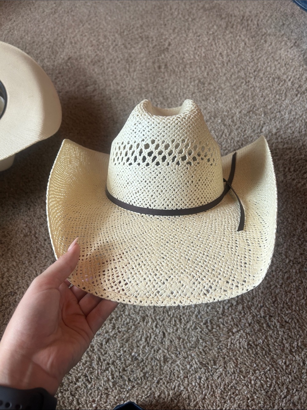 Twister Natural Straw Cowboy Hat with Dark Brown Band